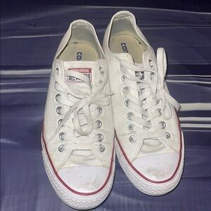 Converse White and Red Low-Top Sneakers
